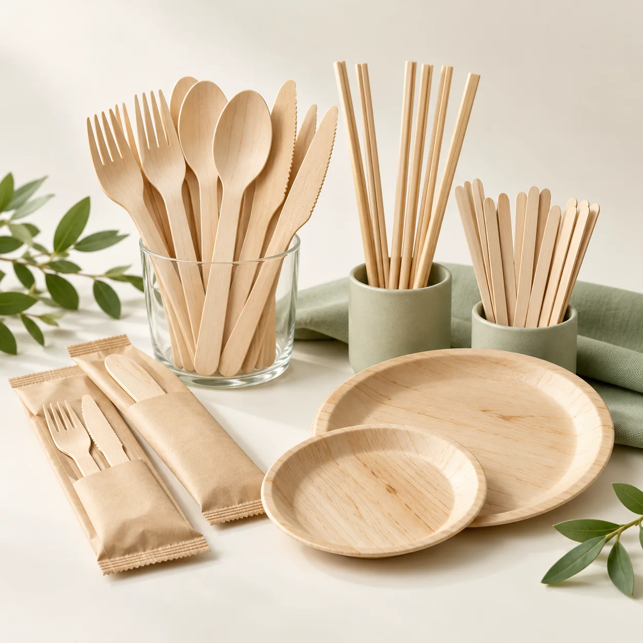 Representative wooden disposable cutlery